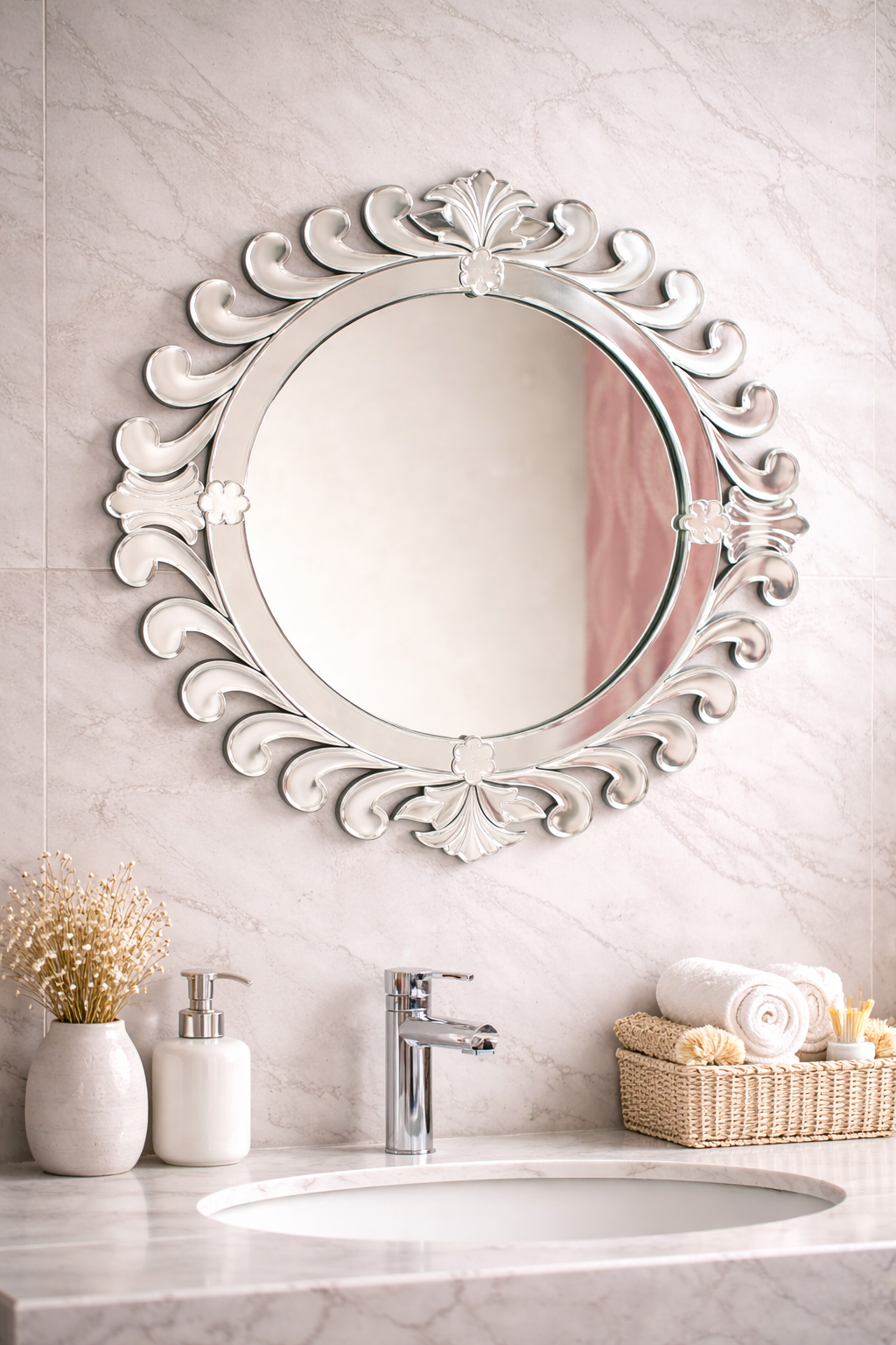 Swirling Scroll Circle Mirror Swirling Scroll Circle Mirror